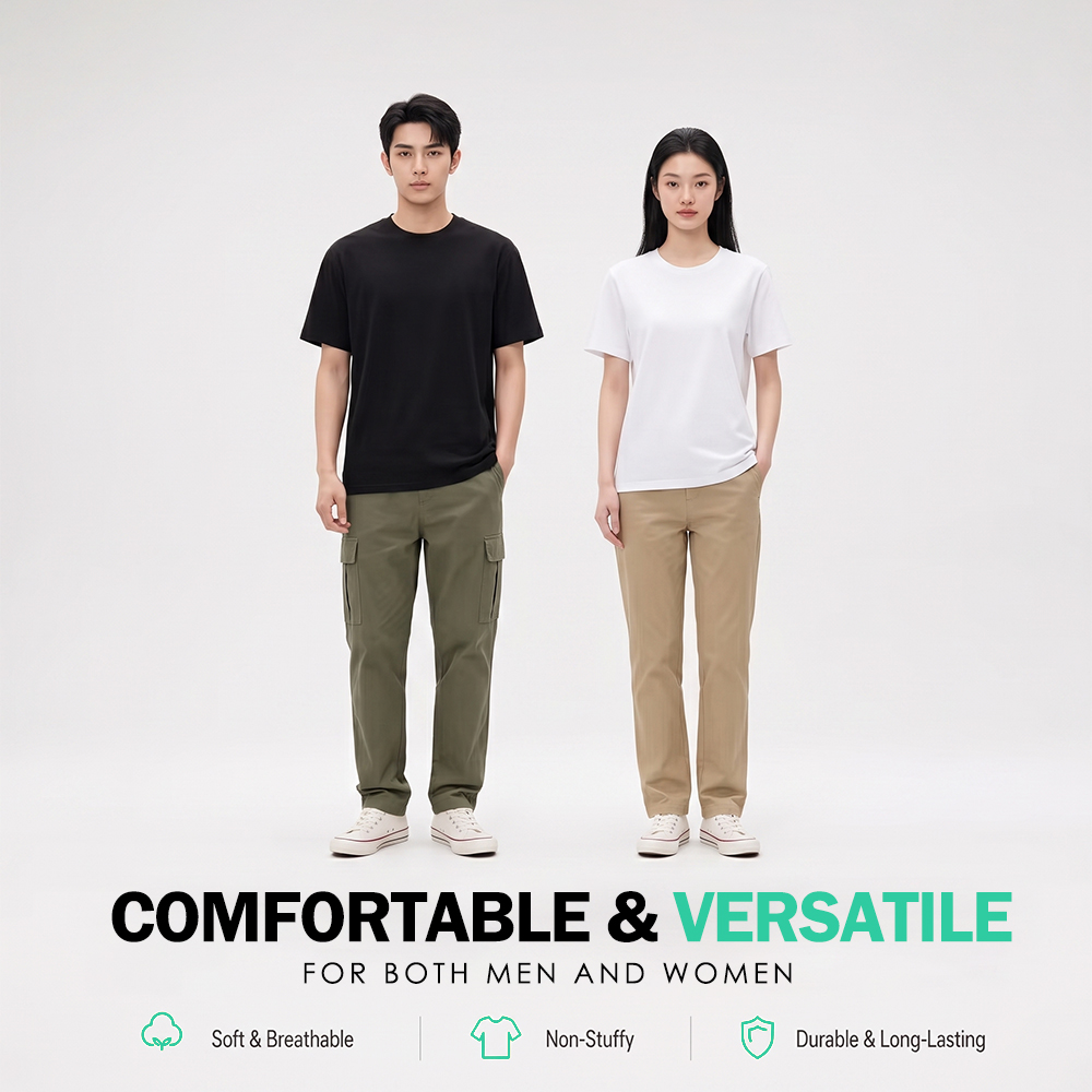 男女模特黑白 T 恤产品主视觉